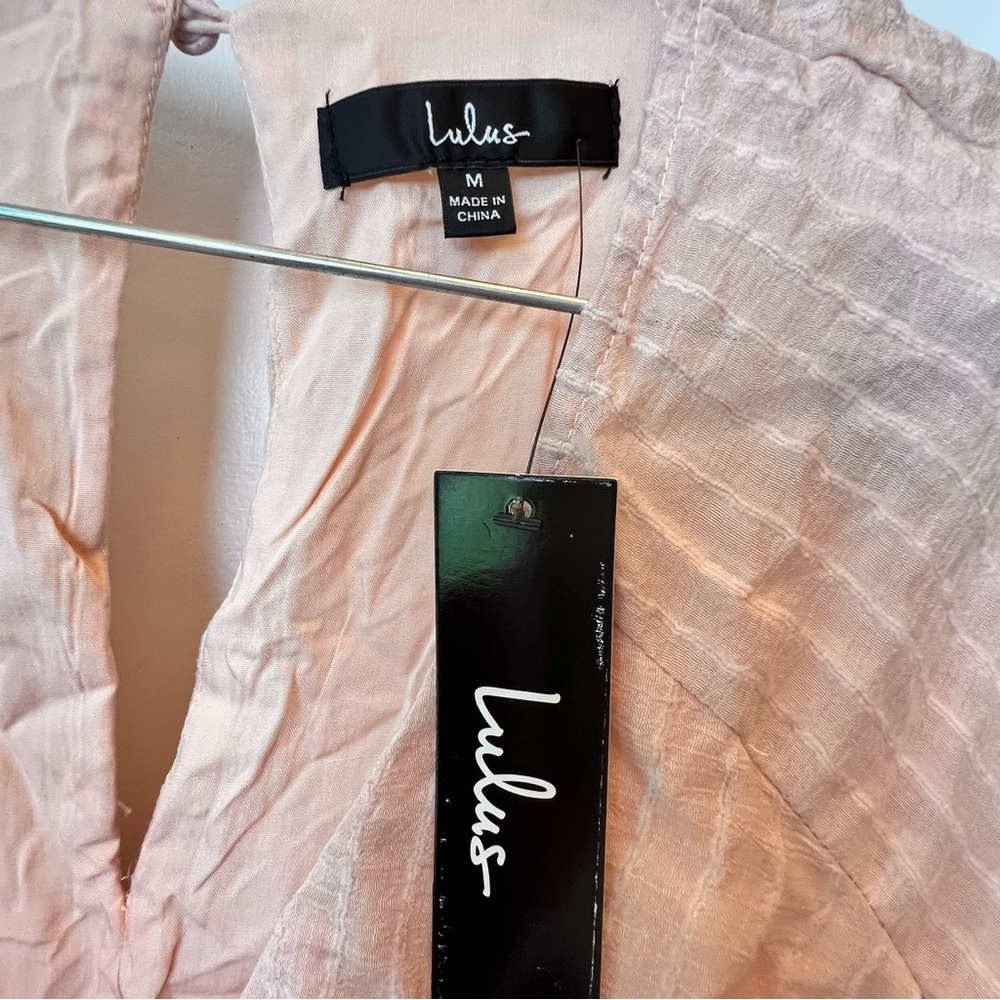 Lulus Blush Pink Romper Shorts Medium NEW Lulu Coquette Balletcore Barbiecore - Picture 5 of 9